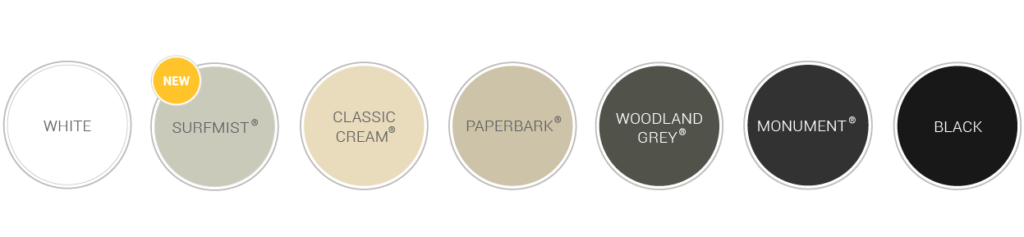 Colorbond Hardware Colours