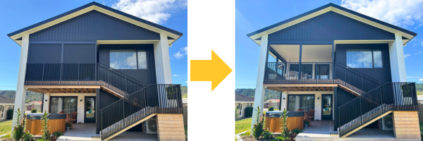 Ziptrak Before and After Blind Installation