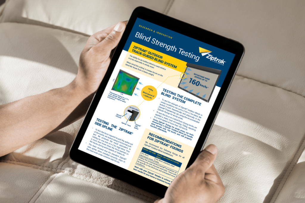 Ziptrak Blind Strength Testing