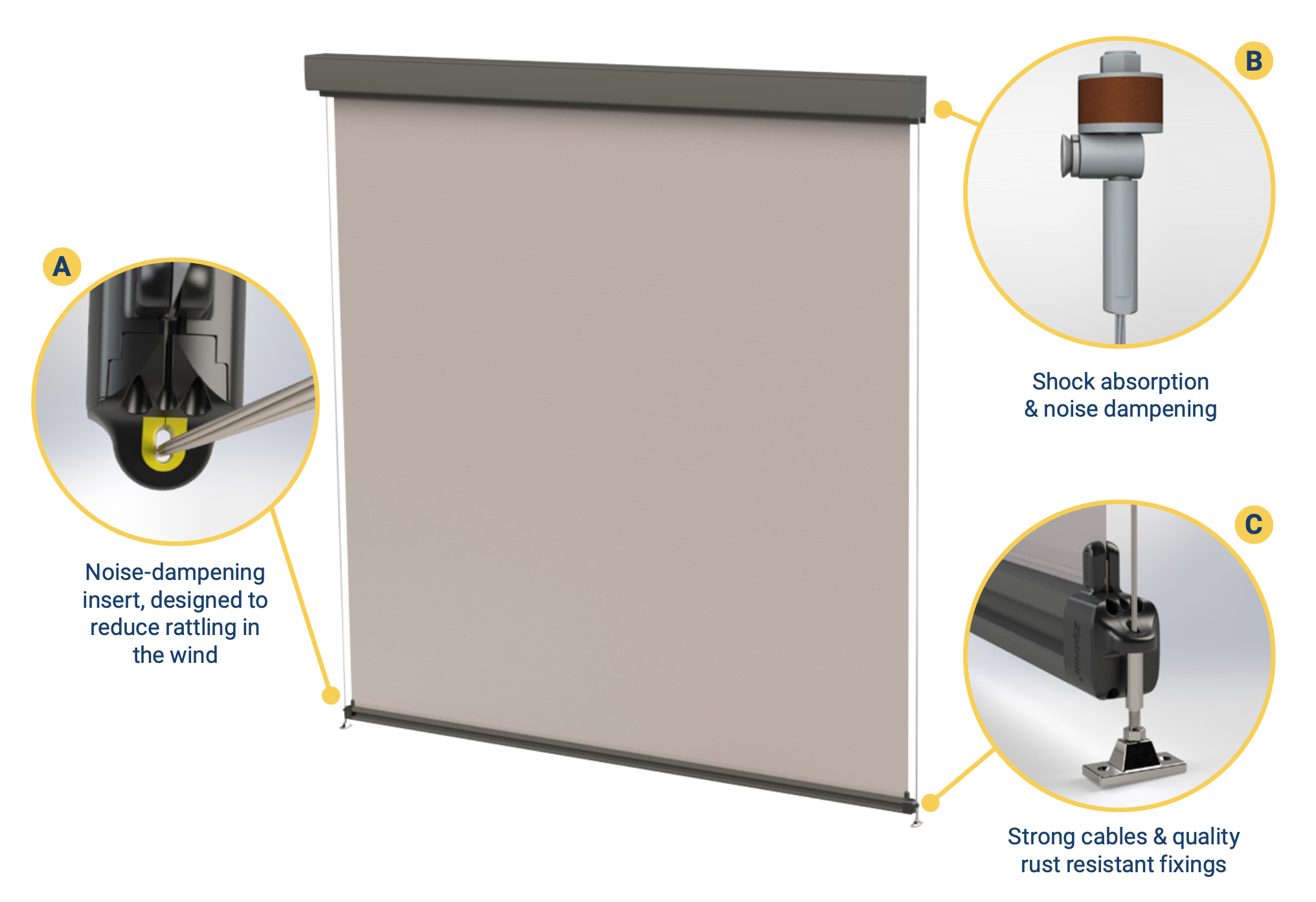 Ziptrak Outdoor Cable Guided Blinds